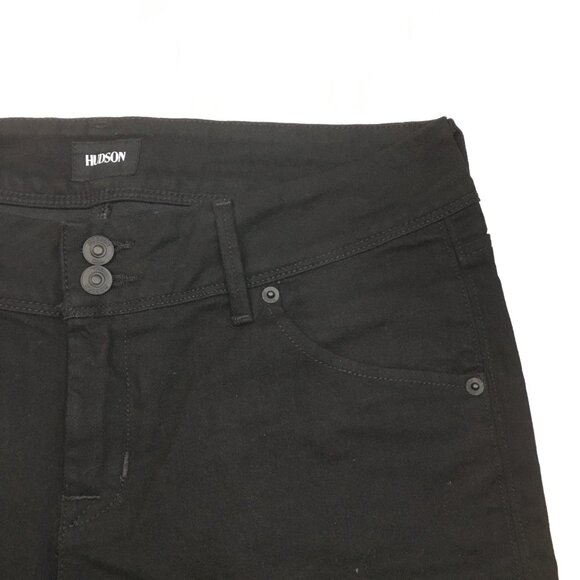 HUDSON Black COLLIN Flap 5 Pocket Logo Hardware Skinny Jeans - Picture 6 of 11